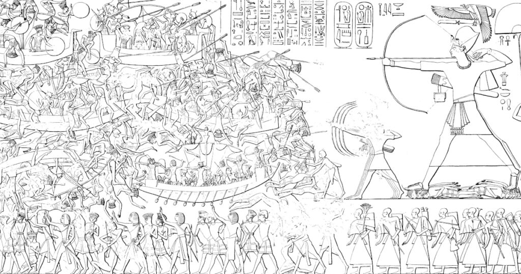 海の民と戦うエジプト人