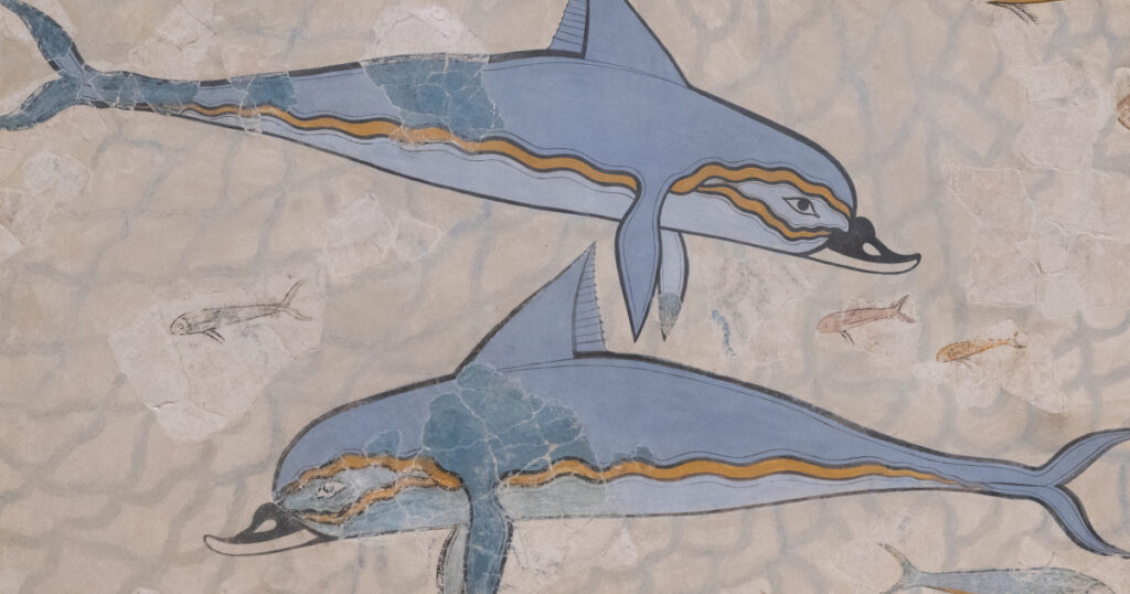 クノッソス宮殿のイルカのフレスコ画