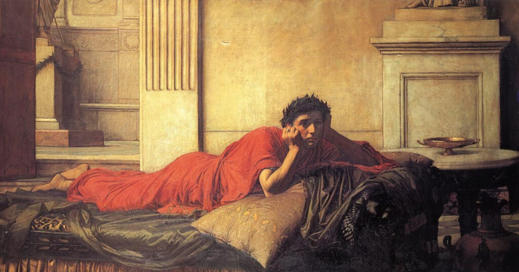 母を謀殺した後の皇帝ネロ