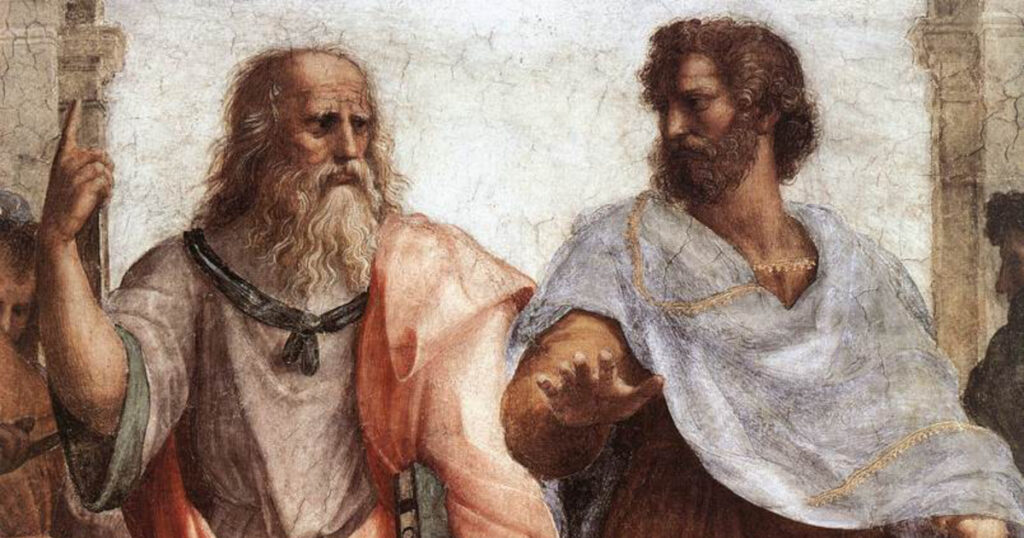 プラトン（左）とアリストテレス（右）