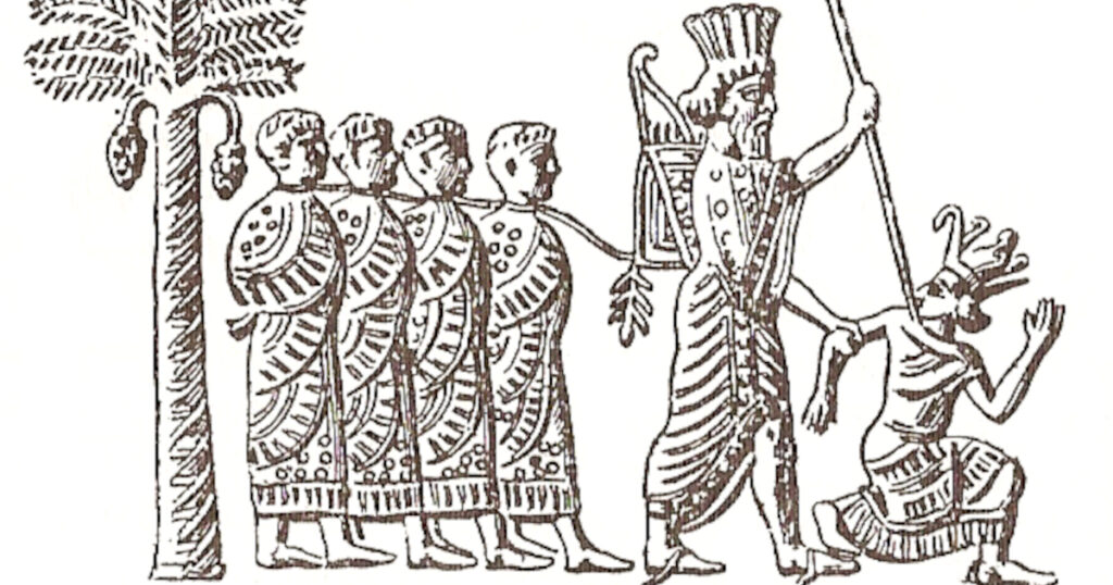 プサムテク3世を捕らえるカンビュセス2世